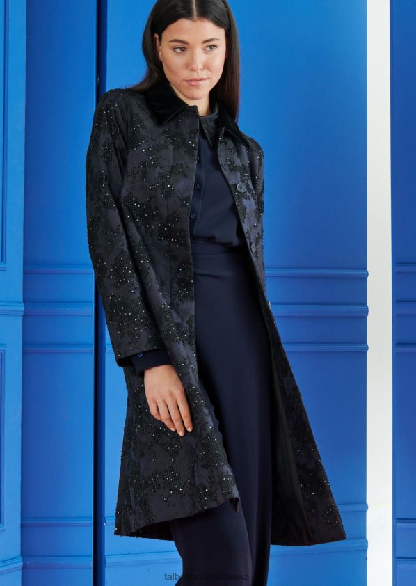 8NNJJV367 Kleidung Mitternachtsblau Frauen Talbot Runhof Mantel Cubelle7
