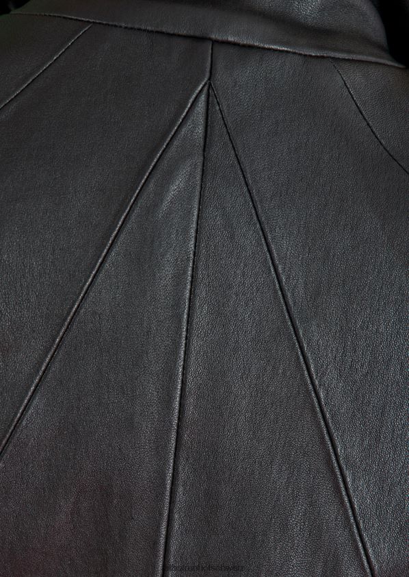 8NNJJV368 Kleidung Schwarz Frauen Talbot Runhof Lederjacke Fusion1