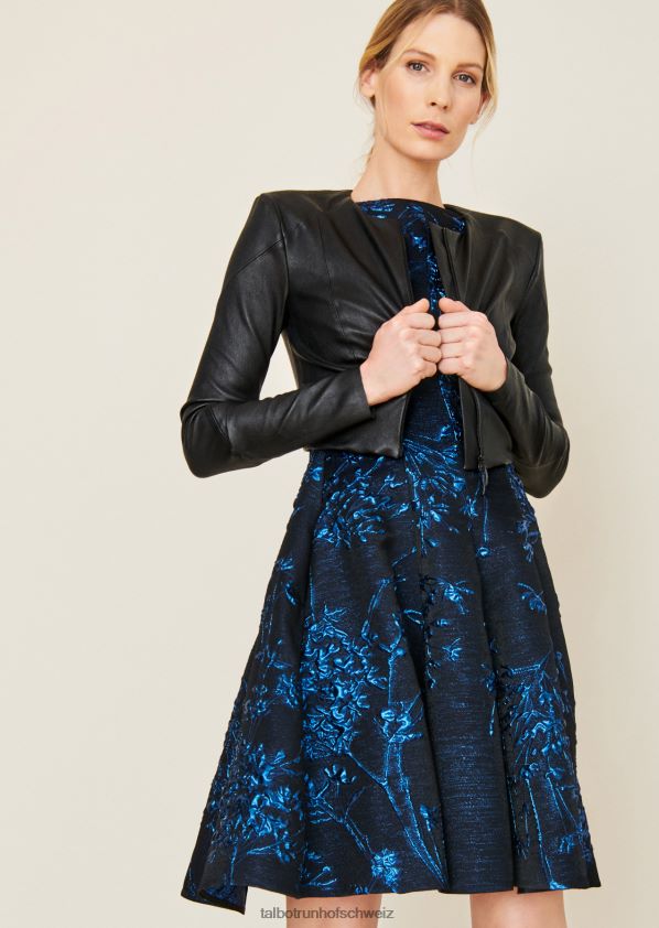 8NNJJV372 Kleidung Schwarz Frauen Talbot Runhof Lederjacke cubique1