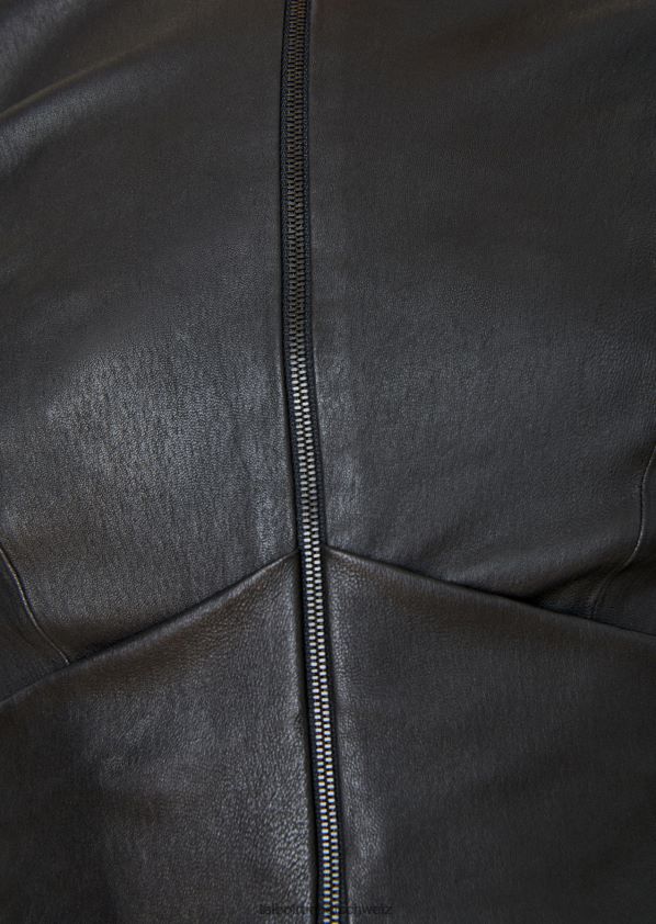 8NNJJV372 Kleidung Schwarz Frauen Talbot Runhof Lederjacke cubique1