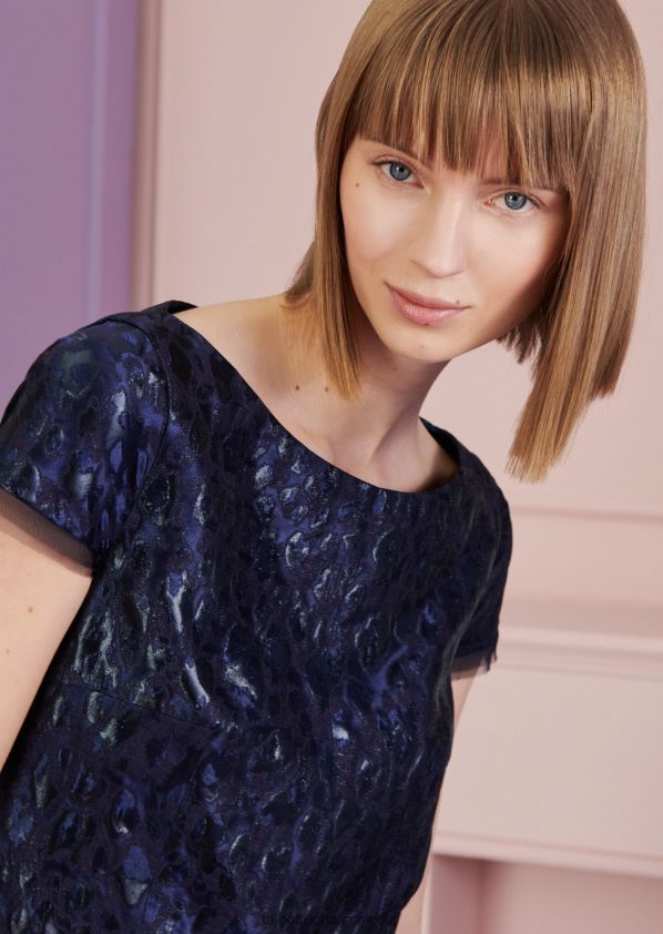 8NNJJV171 Kleidung königliches Marineblau Frauen Talbot Runhof Cocktailkleid Fontelina11