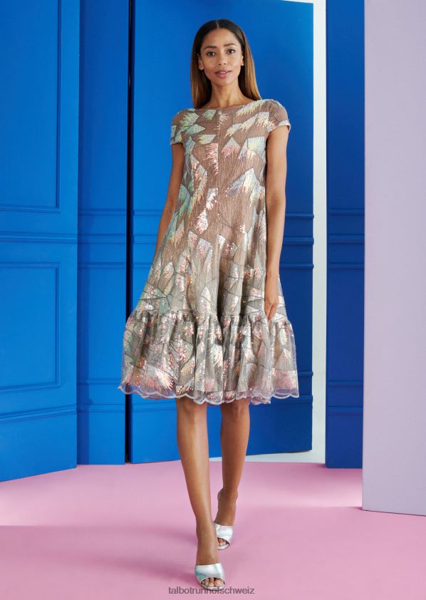 8NNJJV222 Kleidung Silber Frauen Talbot Runhof Cocktailkleid Fontelina12