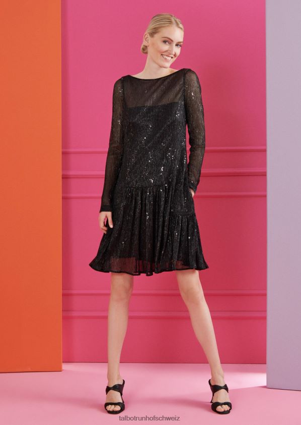 8NNJJV228 Kleidung Schwarz Frauen Talbot Runhof Cocktailkleid folkloristisch5