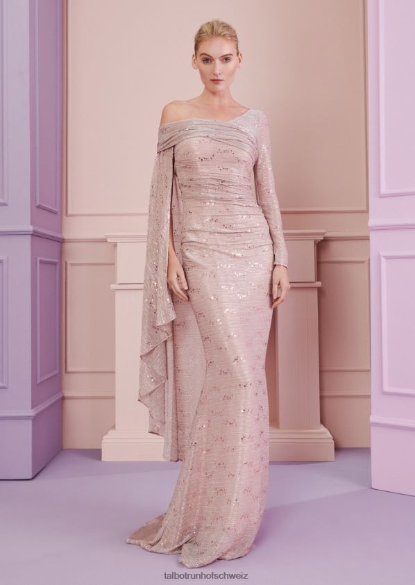 8NNJJV33 Kleidung erröten rosa Frauen Talbot Runhof Abendkleid goldfield2