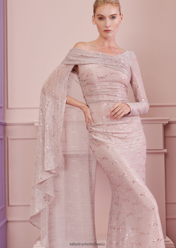 8NNJJV33 Kleidung erröten rosa Frauen Talbot Runhof Abendkleid goldfield2