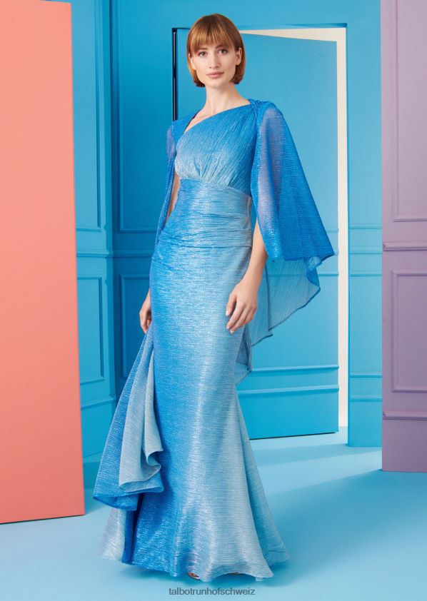 8NNJJV48 Kleidung Türkisblau Frauen Talbot Runhof Abendkleid Foulard4