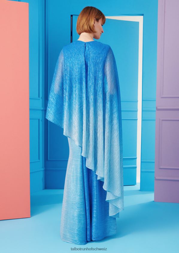 8NNJJV48 Kleidung Türkisblau Frauen Talbot Runhof Abendkleid Foulard4
