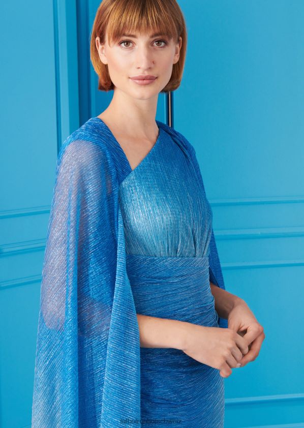 8NNJJV48 Kleidung Türkisblau Frauen Talbot Runhof Abendkleid Foulard4