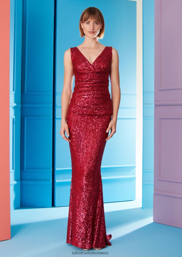 8NNJJV61 Kleidung Teebeerrosa Frauen Talbot Runhof Abendkleid Bossa18