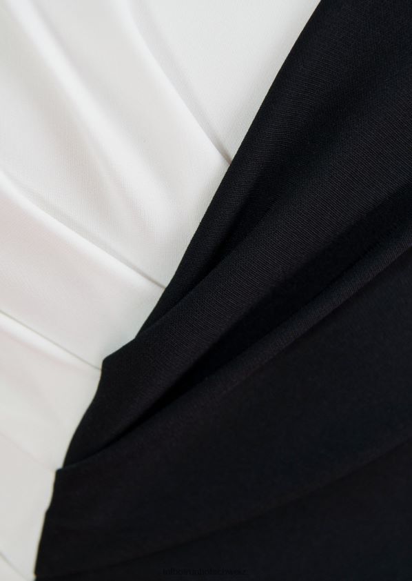 8NNJJV75 Kleidung Stretch-Triacetat-Krepp und Farbe Weiß/Schwarz Frauen Talbot Runhof Abendkleid Ehre1
