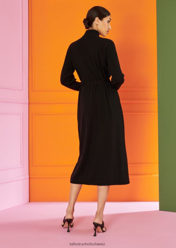 8NNJJV110 Kleidung Schwarz Frauen Talbot Runhof Midikleid Kingadress1