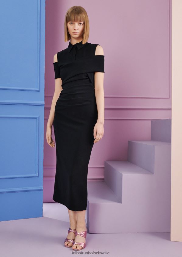 8NNJJV111 Kleidung Schwarz Frauen Talbot Runhof Midikleid konfession1