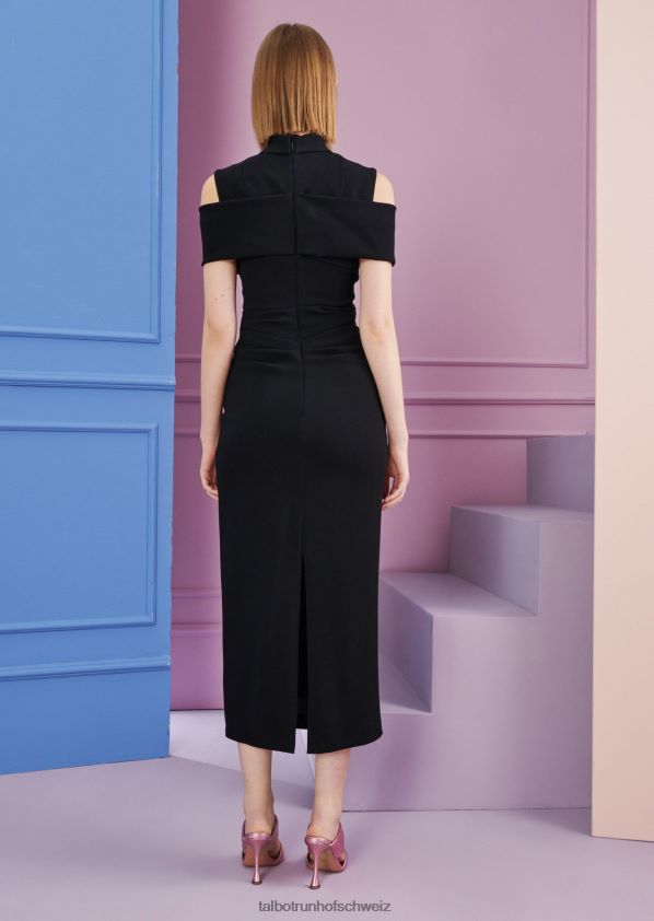 8NNJJV111 Kleidung Schwarz Frauen Talbot Runhof Midikleid konfession1