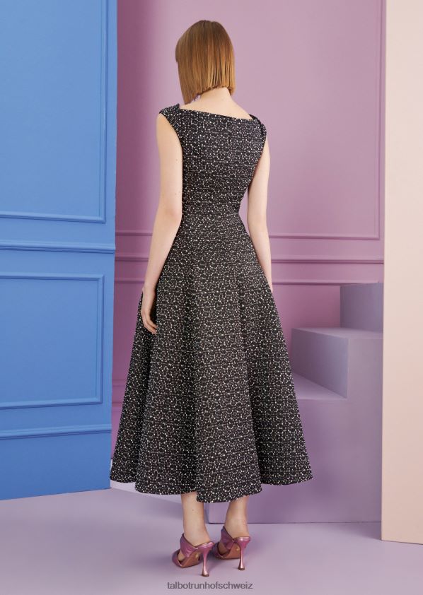 8NNJJV112 Kleidung Schwarz Frauen Talbot Runhof Midikleid tomini12