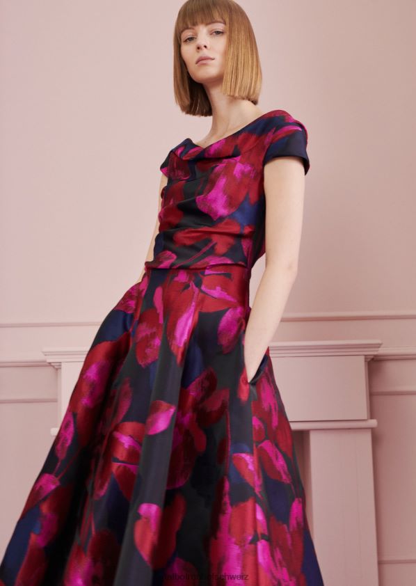 8NNJJV113 Kleidung königliches Marineblau Frauen Talbot Runhof Midikleid kobold1
