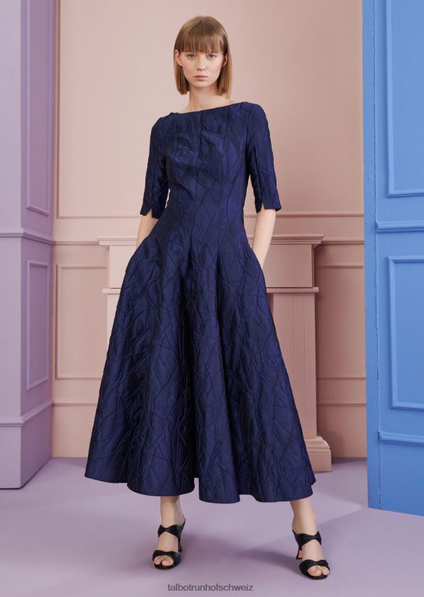 8NNJJV115 Kleidung königliches Marineblau Frauen Talbot Runhof Midikleid bogna5