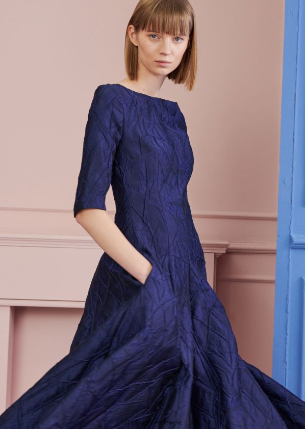 8NNJJV115 Kleidung königliches Marineblau Frauen Talbot Runhof Midikleid bogna5