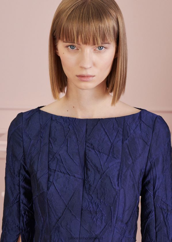 8NNJJV115 Kleidung königliches Marineblau Frauen Talbot Runhof Midikleid bogna5