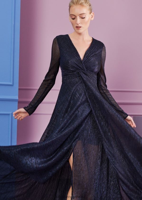 8NNJJV116 Kleidung nautisches Blau Frauen Talbot Runhof Midikleid golambini15