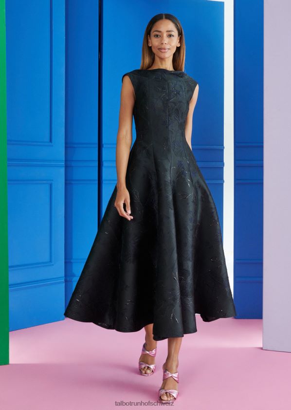 8NNJJV117 Kleidung Mitternachtsblau Frauen Talbot Runhof Midikleid tomini5