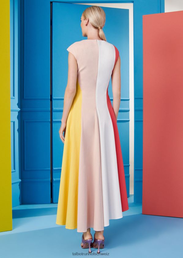 8NNJJV120 Kleidung Mischfarbe Granatapfelorange Frauen Talbot Runhof Midikleid holanda2