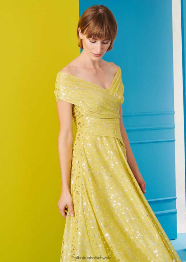 8NNJJV122 Kleidung Zitronengelb Frauen Talbot Runhof Midikleid tolinda12
