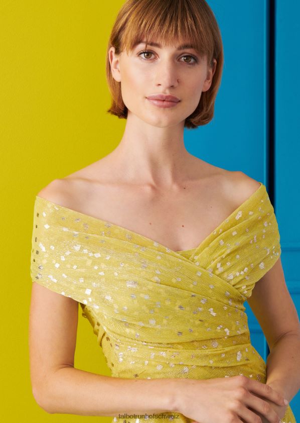 8NNJJV122 Kleidung Zitronengelb Frauen Talbot Runhof Midikleid tolinda12