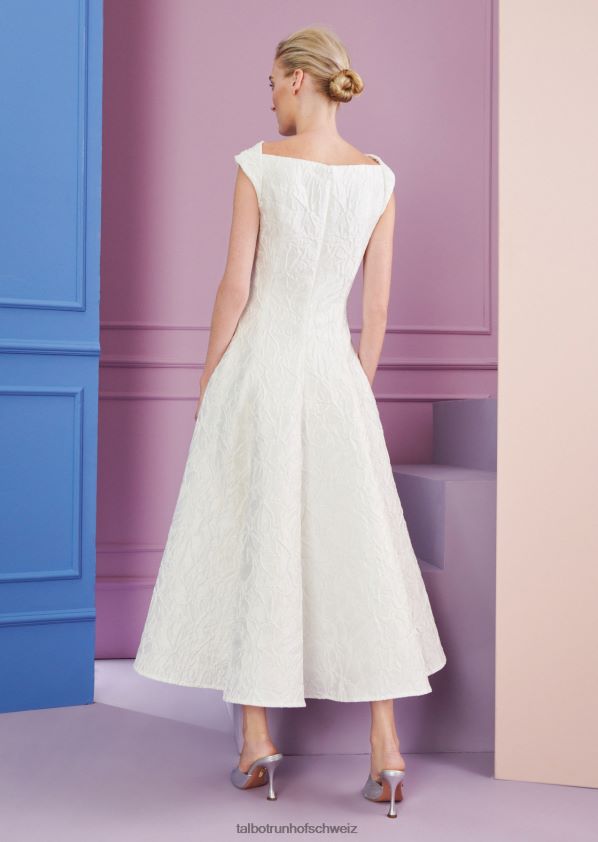 8NNJJV123 Kleidung Weiß Frauen Talbot Runhof Midikleid tomini15