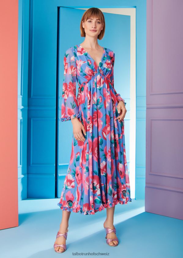 8NNJJV125 Kleidung Immergrünblau Frauen Talbot Runhof Midikleid foxtrot2