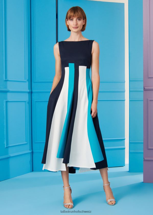 8NNJJV126 Kleidung Mischfarbe Armadablau/Bay-Türkis Frauen Talbot Runhof Midikleid foobar2