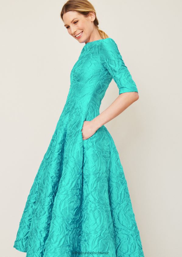 8NNJJV128 Kleidung Lagune Türkis Frauen Talbot Runhof Midikleid bogna1