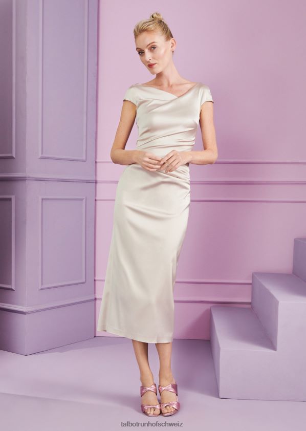 8NNJJV131 Kleidung Creme Frauen Talbot Runhof Midikleid roya1