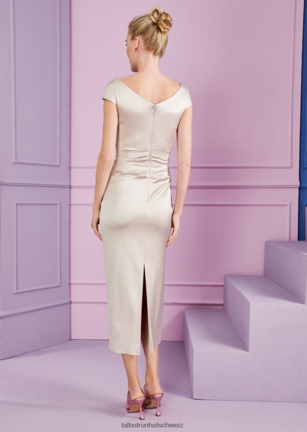 8NNJJV131 Kleidung Creme Frauen Talbot Runhof Midikleid roya1