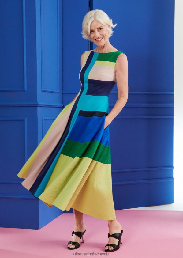 8NNJJV134 Kleidung Mischfarbe Smaragdgrün Frauen Talbot Runhof Midikleid hogo1
