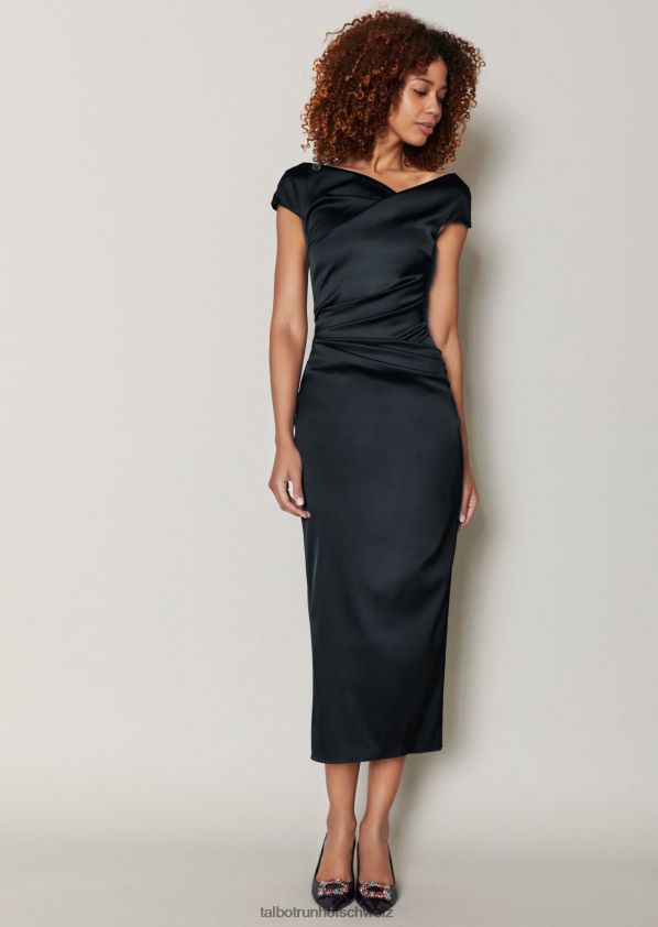8NNJJV135 Kleidung Schwarz Frauen Talbot Runhof Midikleid roya1