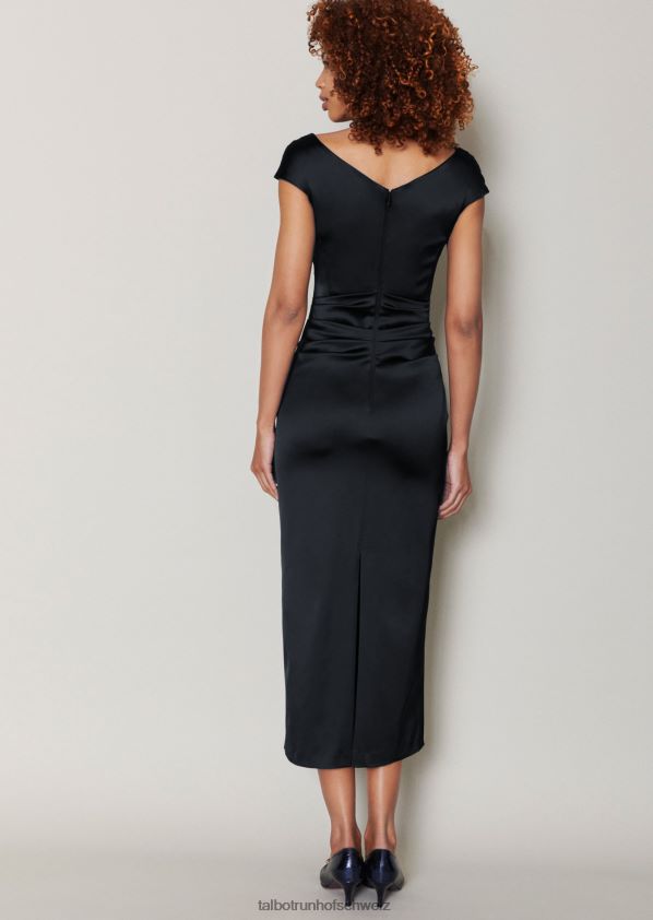 8NNJJV135 Kleidung Schwarz Frauen Talbot Runhof Midikleid roya1