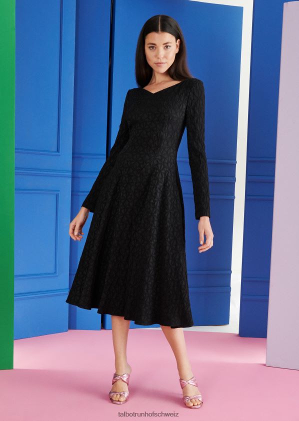 8NNJJV136 Kleidung Schwarz Frauen Talbot Runhof Midikleid gozo2