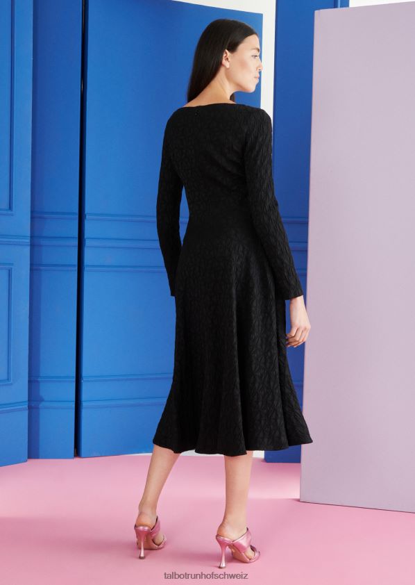8NNJJV136 Kleidung Schwarz Frauen Talbot Runhof Midikleid gozo2