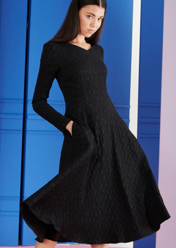 8NNJJV136 Kleidung Schwarz Frauen Talbot Runhof Midikleid gozo2