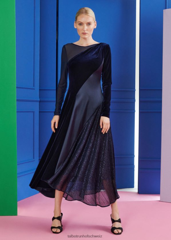 8NNJJV137 Kleidung Mitternachtsblau Frauen Talbot Runhof Midikleid horno1