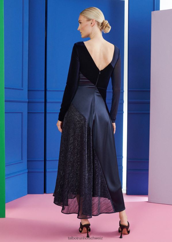8NNJJV137 Kleidung Mitternachtsblau Frauen Talbot Runhof Midikleid horno1
