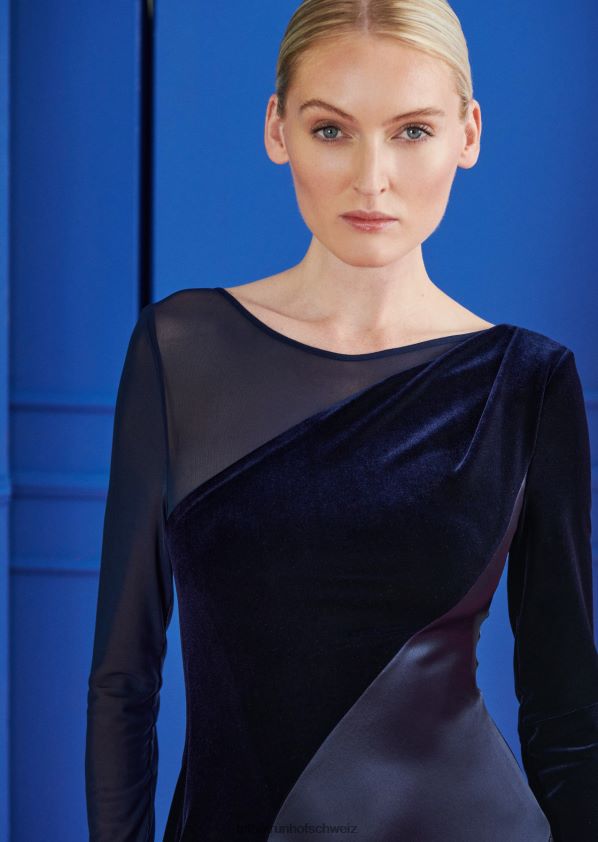 8NNJJV137 Kleidung Mitternachtsblau Frauen Talbot Runhof Midikleid horno1