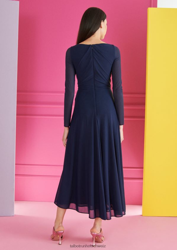 8NNJJV138 Kleidung Mitternachtsblau Frauen Talbot Runhof Midikleid ross29
