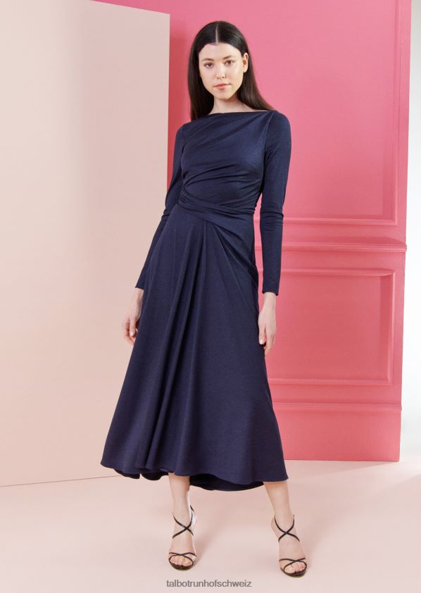 8NNJJV140 Kleidung Mitternachtsblau Frauen Talbot Runhof Midikleid ross27