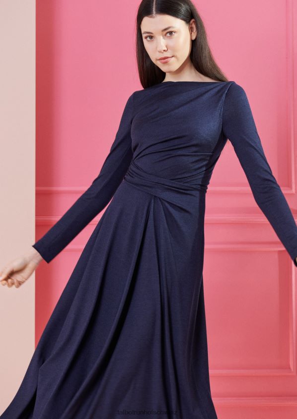 8NNJJV140 Kleidung Mitternachtsblau Frauen Talbot Runhof Midikleid ross27
