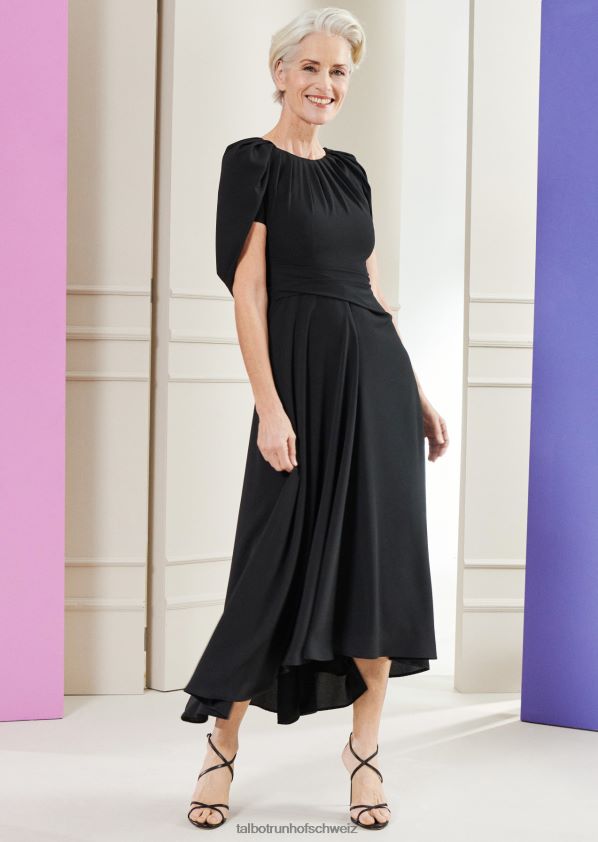 8NNJJV145 Kleidung Schwarz Frauen Talbot Runhof Midikleid gosha1