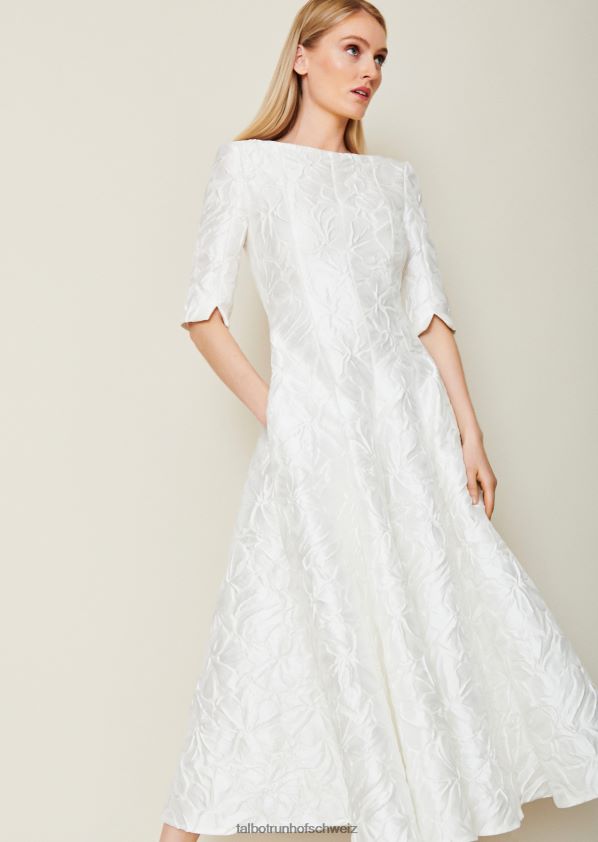 8NNJJV147 Kleidung Weiß Frauen Talbot Runhof Midikleid bogna2