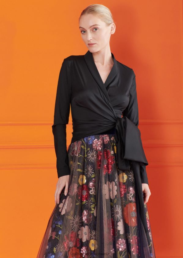 8NNJJV284 Kleidung Schwarz Frauen Talbot Runhof Bluse Naxos1